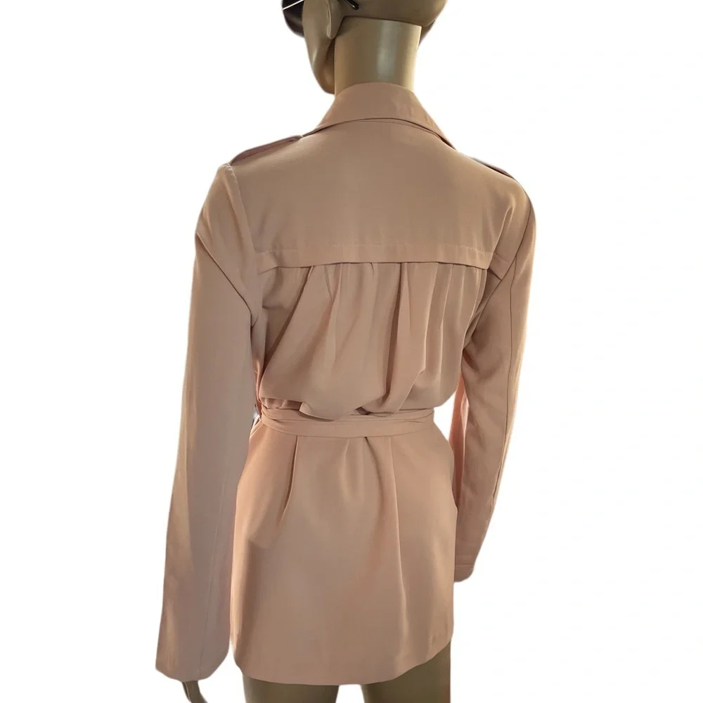 Blue Angel peach belted trench dress/coat - Picture 7 of 15